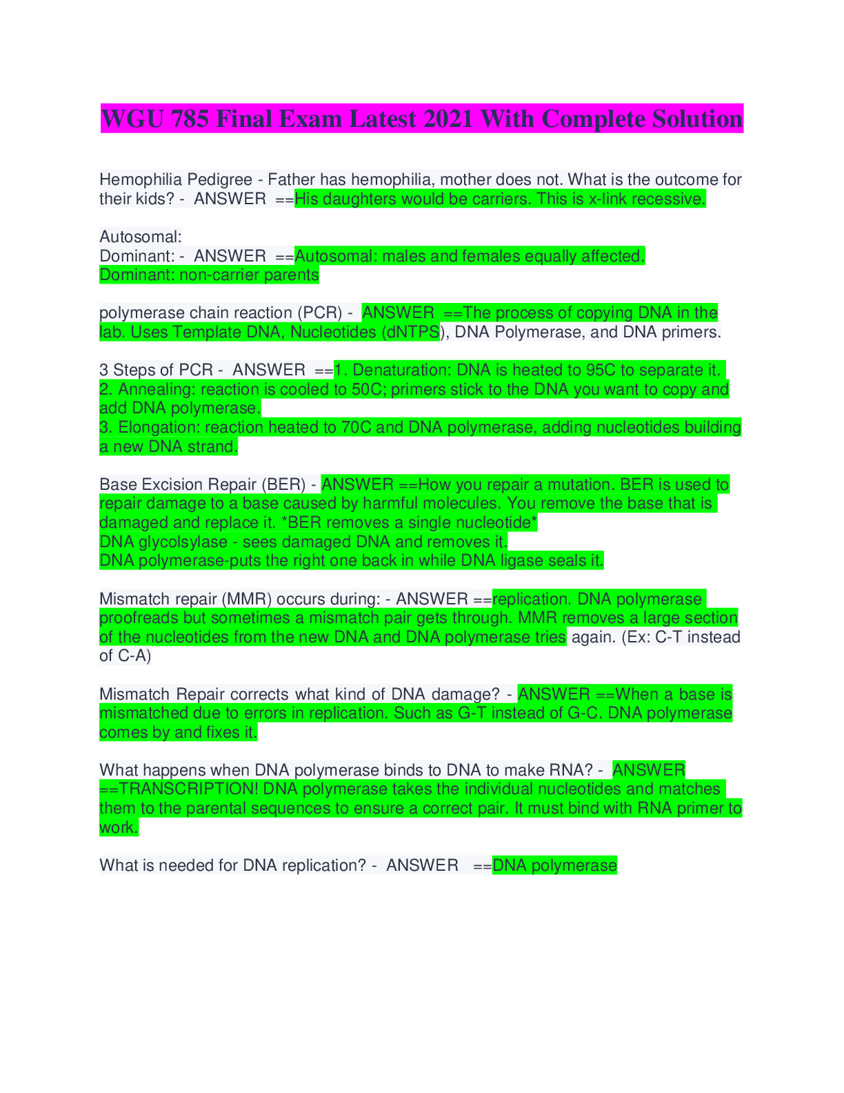 Preview image for WGU 785 Final Exam Latest 2021 With Complete Solution